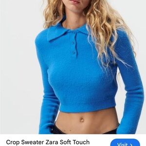 Zara Vibrant Blue Crop Sweater